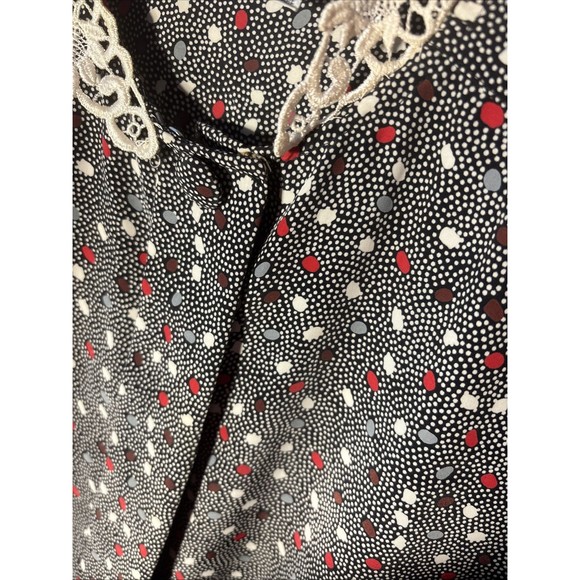 Vintage Oscar De La Renta Expressions  Blouse Shirt Polka Dot Button Down Sz 8 - Picture 4 of 12